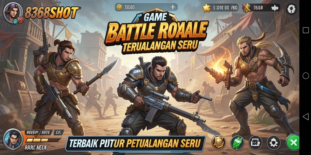 Screenshot menarik menampilkan aksi intens gameplay Battle Royale.