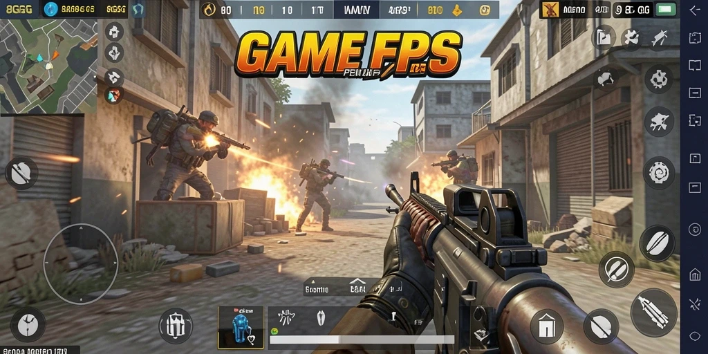 Screenshot gameplay 8G8G menampilkan aksi tembak-menembak yang seru.