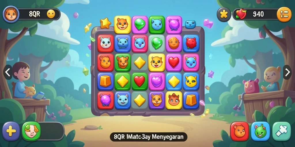 Tampilan gameplay seru di 8QR, cocok untuk pecinta Match-3.