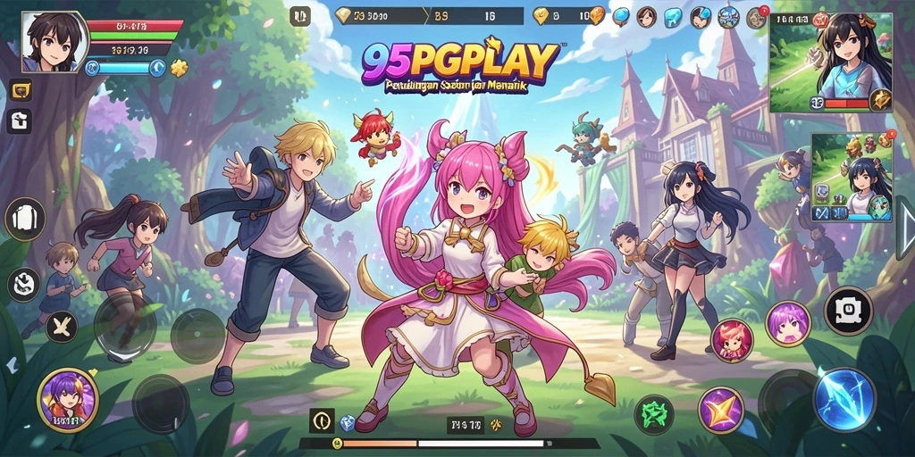 Gambaran gameplay 95PGPLAY dengan karakter anime menarik.