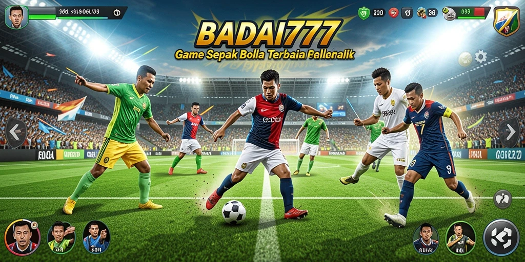 Tangkapan layar menampilkan aksi seru gameplay sepak bola.