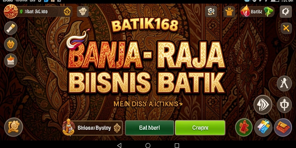 Screenshot gameplay BATIK168 yang menunjukkan proses desain dan penjualan batik.