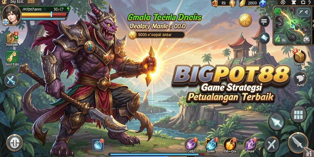 Tampilan gameplay seru dalam BIGPOT88 dengan aksi pertempuran yang mendebarkan.