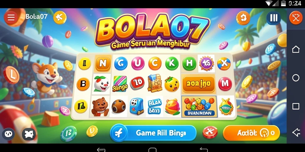 Screenshot gameplay BOLA07 menampilkan suasana Bingo yang dinamis dan interaktif.