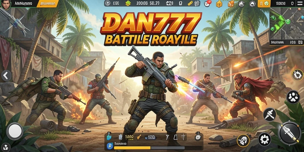 Tampilan seru dari gameplay <strong>DAN777</strong> di arena Battle Royale.