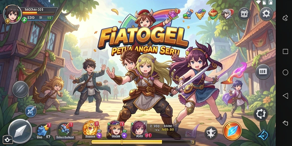Tampilan gameplay FIATOGEL dengan karakter anime yang menawan.