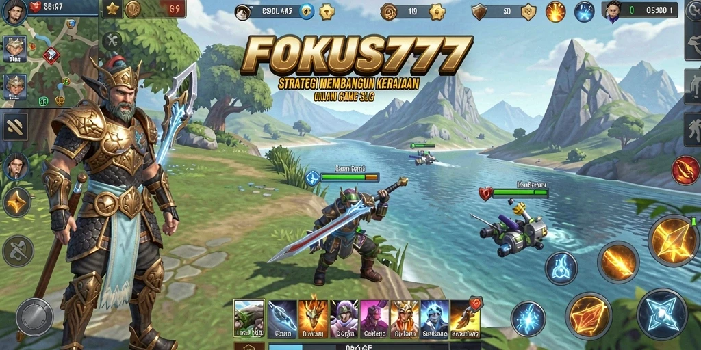 Menampilkan gameplay mendebarkan dalam FOKUS777 dengan bangunan dan pasukan yang bervariasi.
