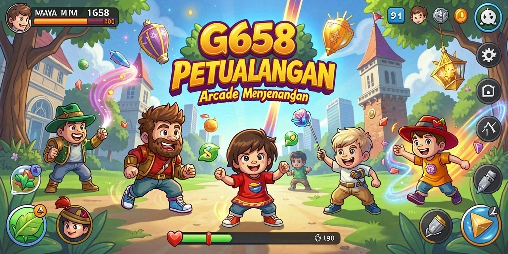 Tampilan gameplay G668 yang penuh warna dan menantang.