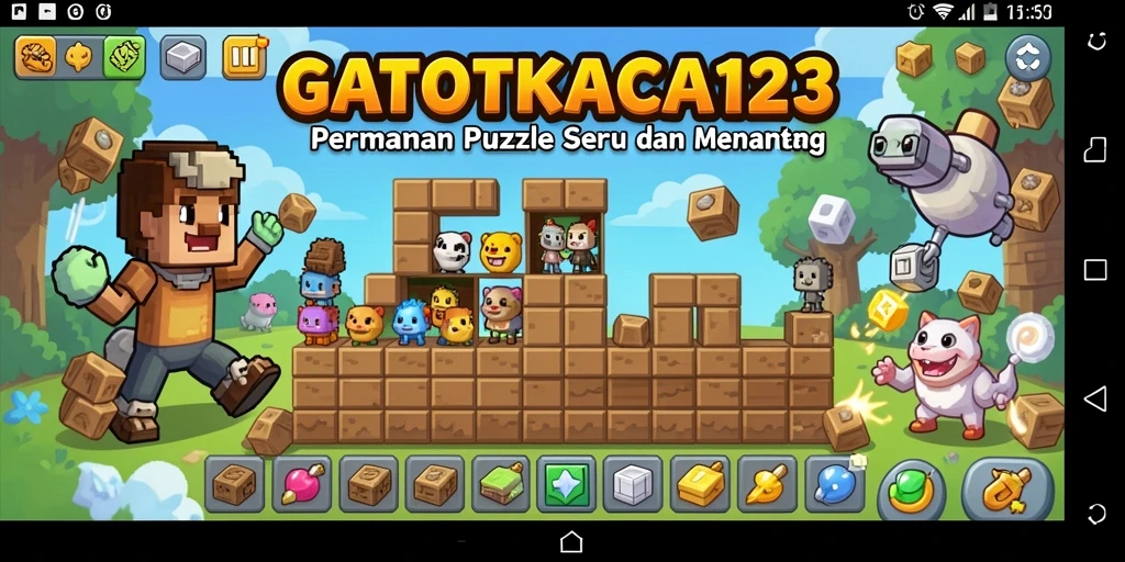 Screenshot utama GATOTKACA123 menampilkan gameplay Puzzle yang seru.