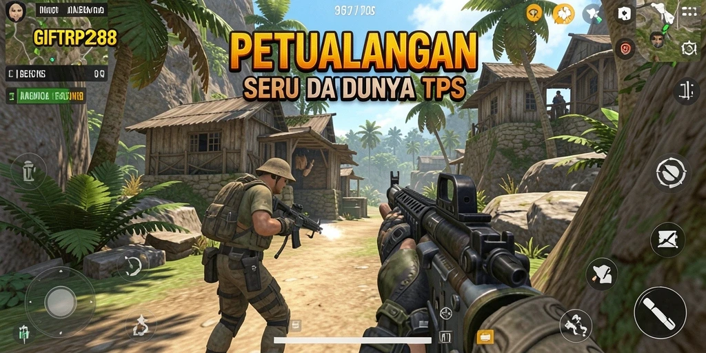Tampilan gameplay seru dalam GIFTRP288 yang menampilkan aksi pertempuran TPS.