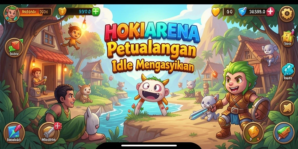 Tampilan gameplay HOKIARENA yang menarik dalam format Idle.