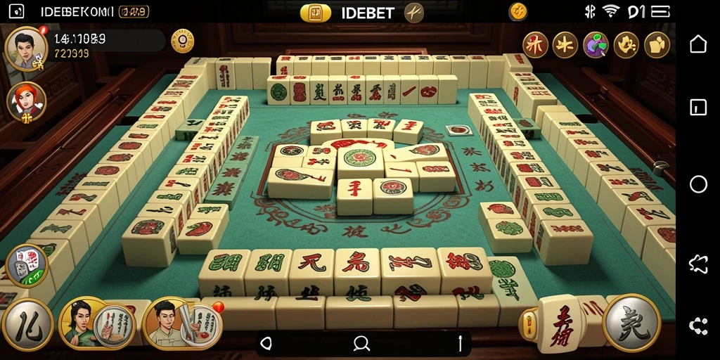 Screenshot gameplay IDEBET menampilkan keseruan bermain Mahjong.