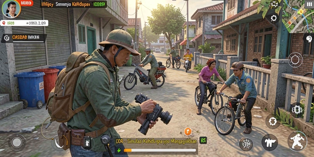 Tangkapan layar yang menampilkan karakter dan lingkungan dalam game IDR89.