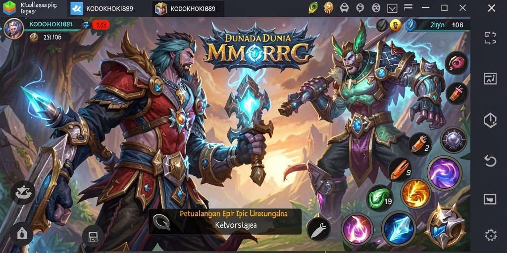 Tangkapan layar KODOKHOKI889 menampilkan aksi pertarungan seru dalam dunia MMORPG.