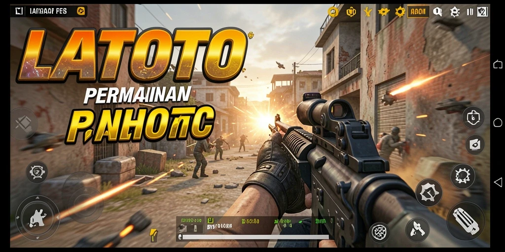 Tampilan gameplay FPS yang mendebarkan di LATOTO.