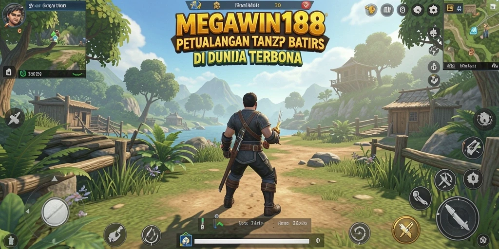 Screenshot gameplay MEGAWIN188 menampilkan petualangan seru di dunia terbuka.