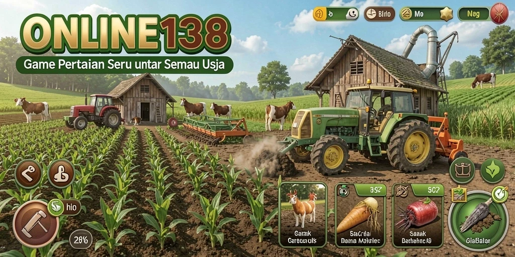Screenshot dari gameplay ONLINE138 menunjukkan ladang yang indah dan interaksi seru.