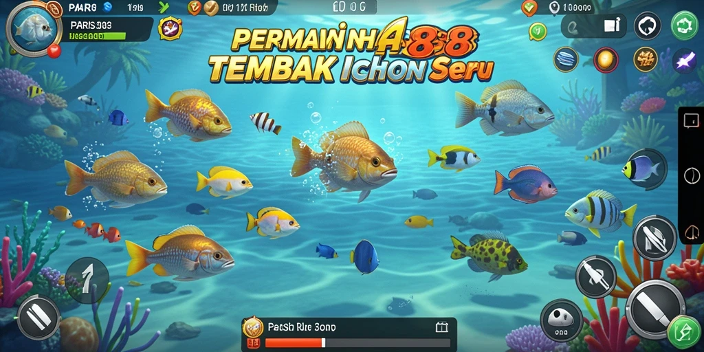 Tampilan permainan <strong>PARIS88</strong> dengan aksi menembak ikan yang seru.
