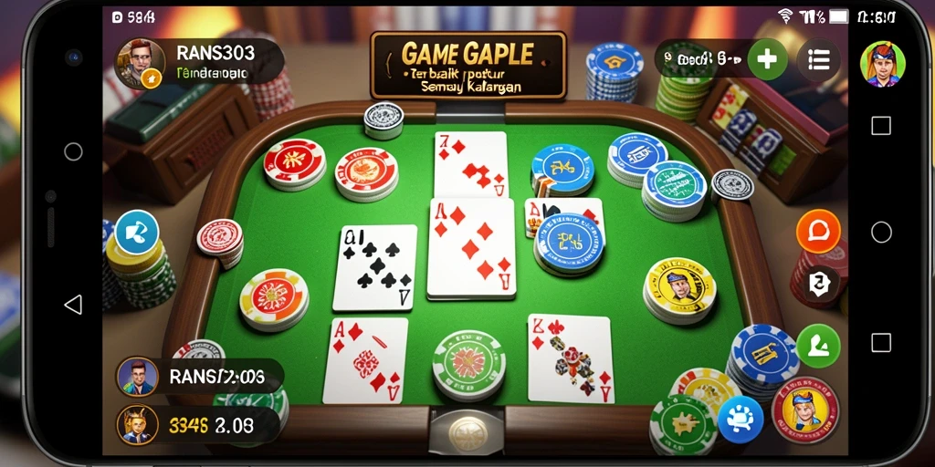 Tampilan gameplay RANS303 dengan suasana bermain Gaple yang seru.