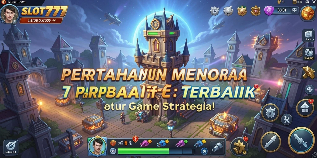 Screenshot SLOT777 menunjukkan aksi menara yang melawan serangan musuh.