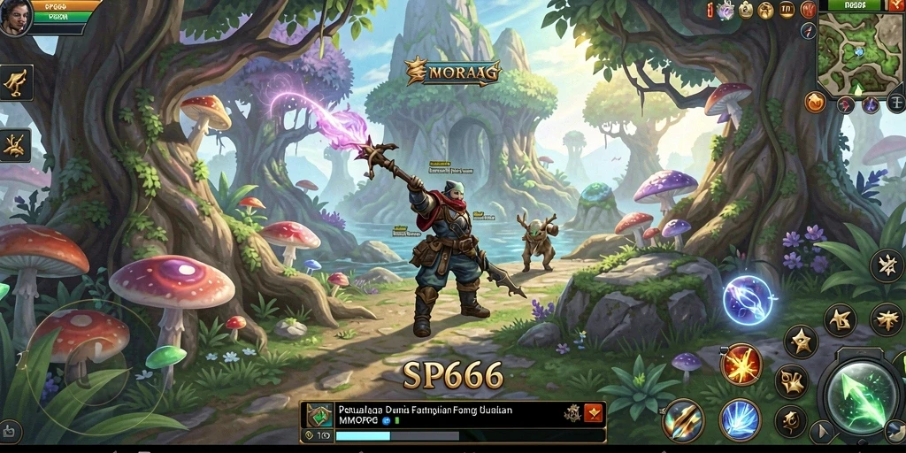 Screenshot gameplay SP666 yang menampilkan petualangan epik dalam MMORPG.