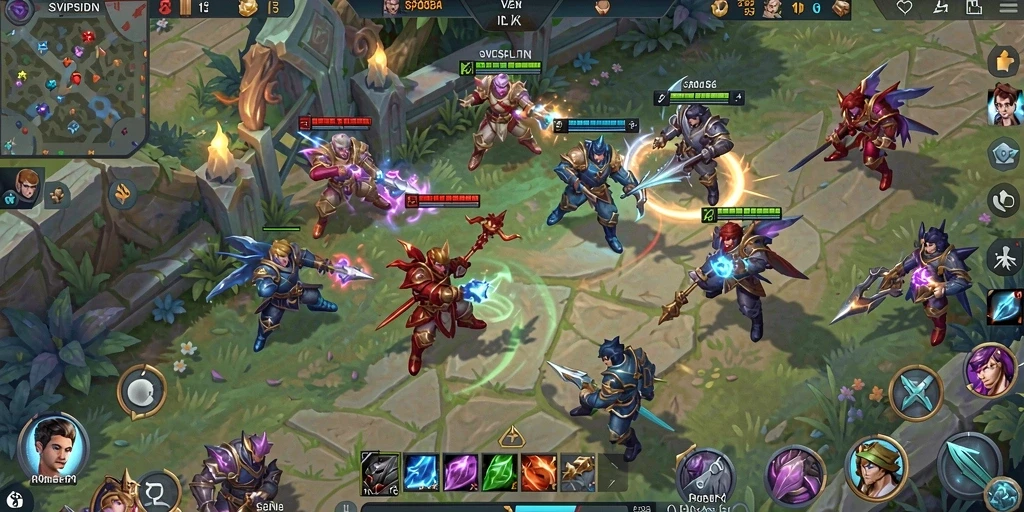 Tampilan menarik dari gameplay <strong>SVIPSIDN</strong> dalam aksi pertempuran MOBA.