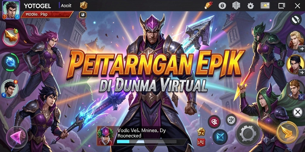 Tampilan utama gameplay YOTOGEL dengan aksi pertarungan yang intens.